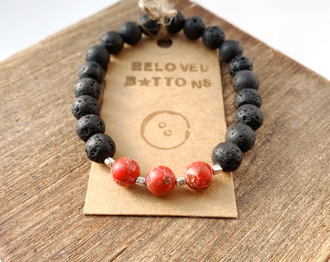 Lava & Jasper Bead Bracelet