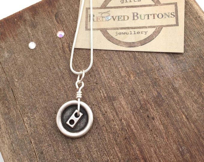 Antique Silver Button Necklace