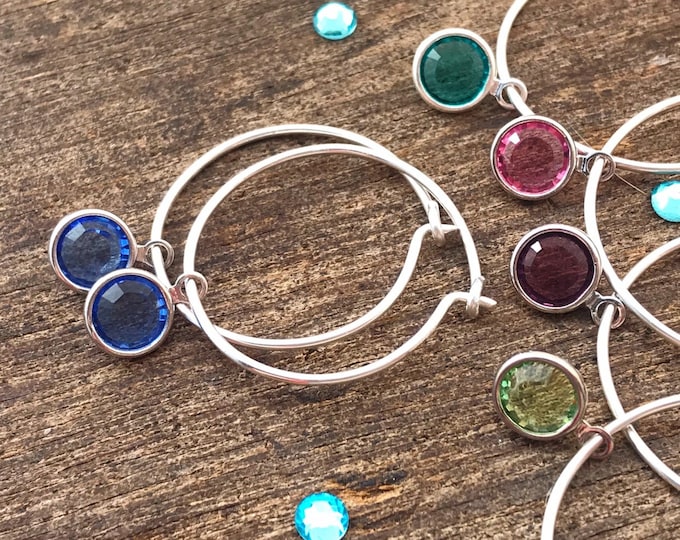 Birthstone hoop earrings, birthstone earrings, birthstone hoops, personalised hoop earrings, hoop earrings sterling silver, birthstone gifts