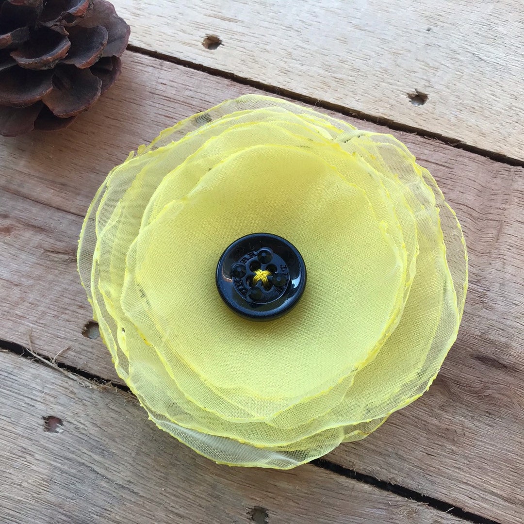 Yellow Flower Pin, Yellow Flower Brooch, Flower Pin, Yellow Corsage