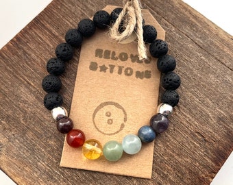 Chakra bracelet, chakra bracelet rainbow, chakra lava stone bracelet, chakra beaded bracelet, lava stone bracelet, chakra bead bracelet,