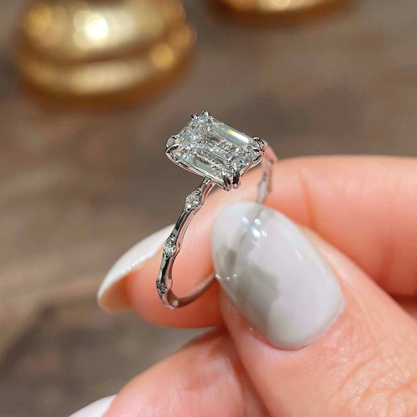 Lab Engagement Rings Etsy