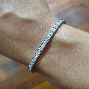 1 Ct, Diamond Tennis Bracelet, 14k Solid White Gold , Natural Sparkling Round Diamonds, Bracelet for Women, Statement Jewelry, Gifts for Her