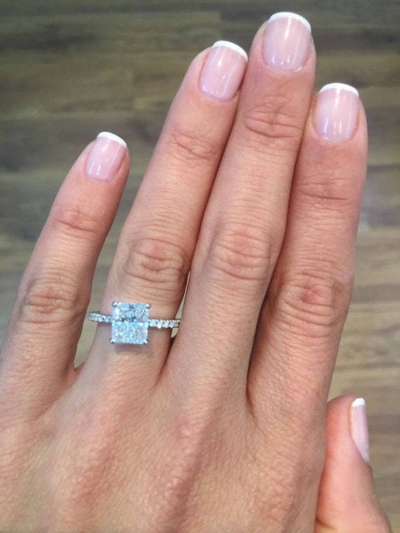 2.5ct Radiant Diamond Engagement Ring F VS2 Radiant 