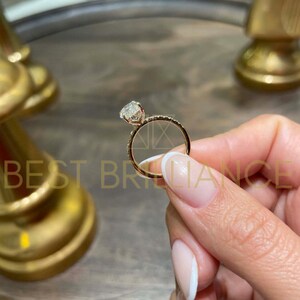 2.5 Ct F VS2 Round, Hidden Halo Design Diamond Engagement Ring, 14K Yellow Gold Ring Engagement, Diamond Gold Ring, Diamond Engagement Ring