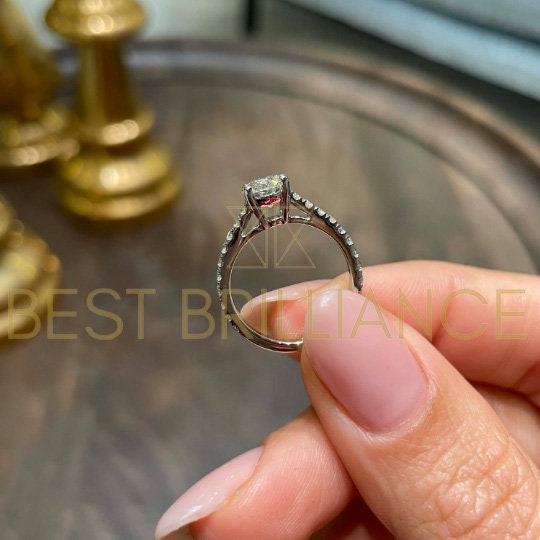 Diamond Engagement Ring, IGI Certified, 14k Solid Gold, Lab Grown Diamond, Elegant Women's Diamond, Wedding Ring, Gifts for Her, 1 Carat