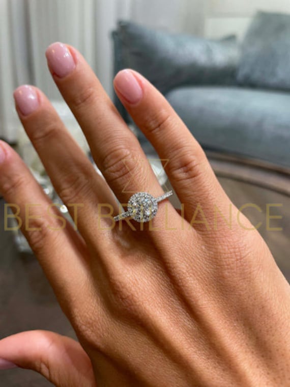 1.2 carat sale halo engagement ring