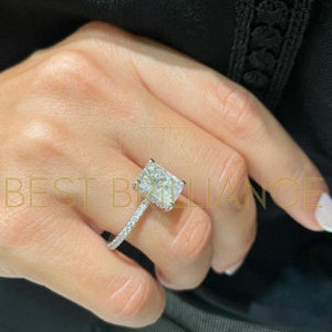 Classic Beauty 4 CT Large Moissanite Radiant Diamond Pre Engagement Ring