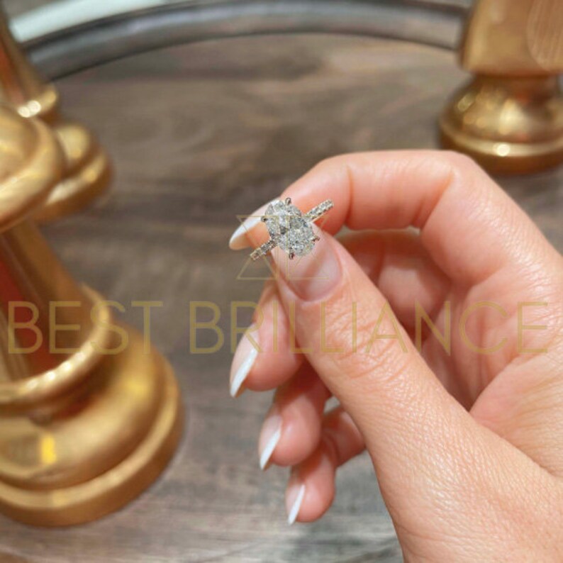 2.5 Ct F VS2 Round, Hidden Halo Design Diamond Engagement Ring, 14K Yellow Gold Ring Engagement, Diamond Gold Ring, Diamond Engagement Ring