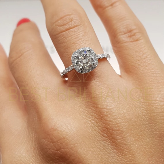 Classico pre anello di fidanzamento Eccellente vero diamante 1