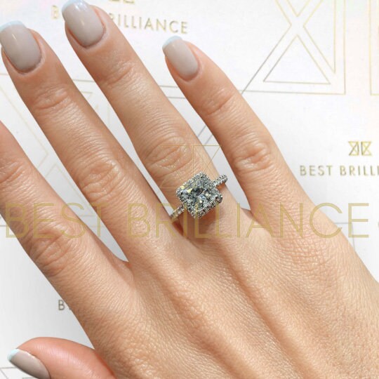 2.75 Carat Diamond Engagement Ring 14K Gold Ring Princess Cut