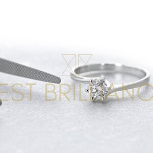 Diamond Engagement Ring, 14k White Gold Ring, Natural Round Diamond, Classic Proposal Ring, Wedding Ring, Solitaire Ring, 0.30 Carat