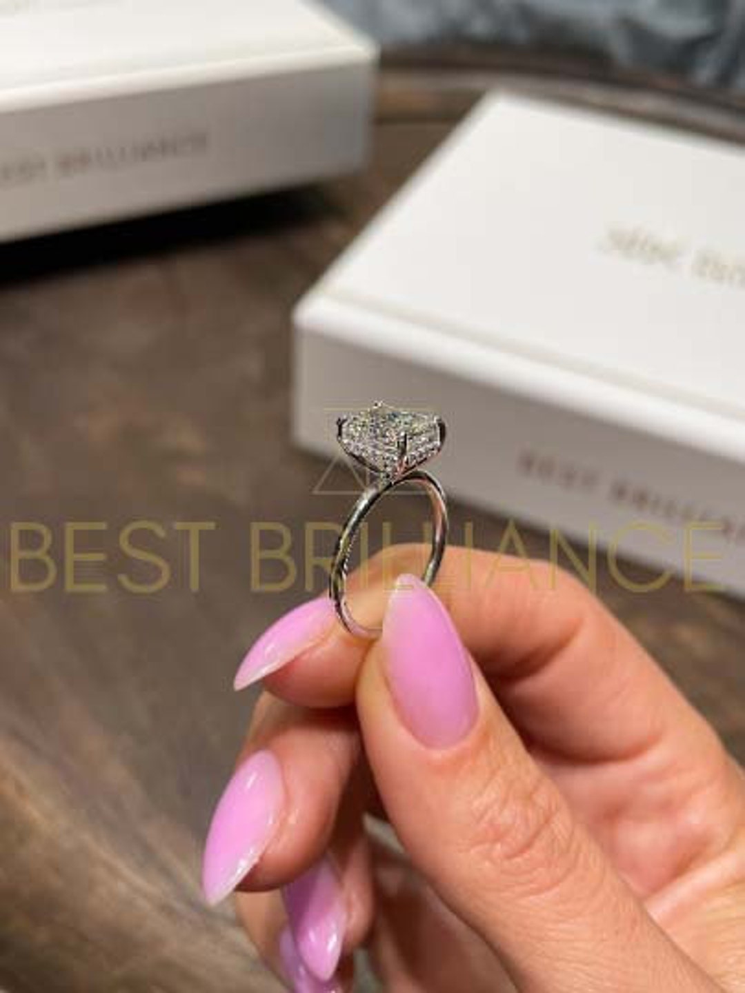 14K White Gold Engagement Ring 2 Carat · Lab Grown Diamond - Radiant ...