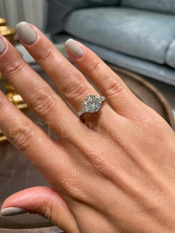 Baguette Love Diamond Ring 18K White Gold