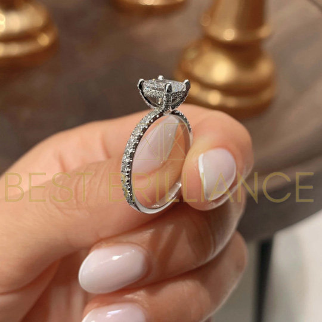 Buy 1.5 Carat Radiant Cut Diamond Engagement Ring 14K White Gold