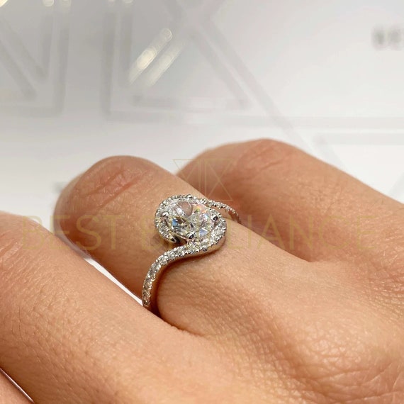 2.5ct Radiant Diamond Engagement Ring, F VS2 Radiant Engagement Ring, 14K  White Gold Diamond Ring, Radiant Diamond Ring, Engagement Ring 