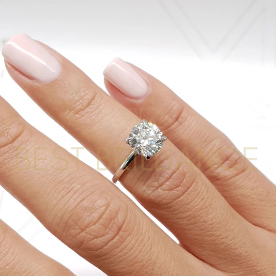 2.1 Carat D VS1 Diamond Engagement Ring Solitaire Hidden Halo