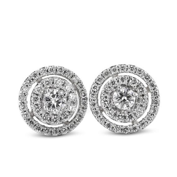 White Gold Earrings 1.2 Carat Earrings Luxury Diamond | Etsy