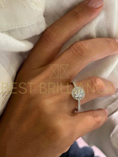 Classic French-set Halo Diamond Band Engagement Ring | Ritani