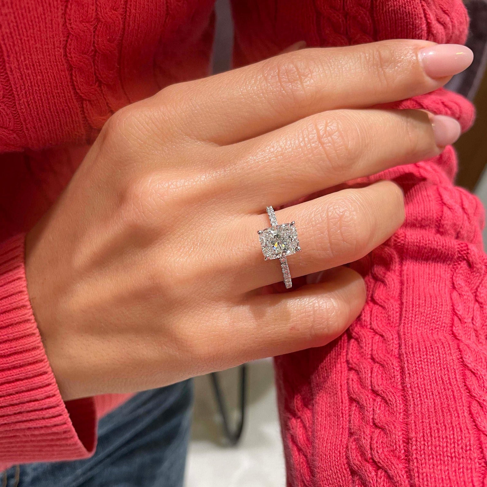 Pre Engagement Ring 2.5 Carat Big Radiant Diamond Etsy