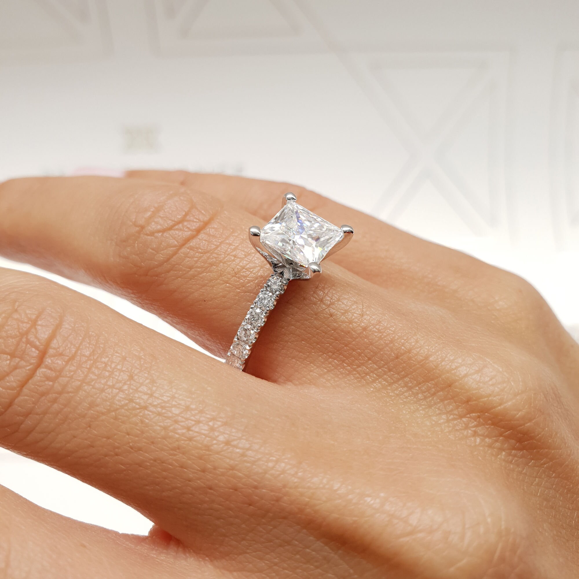 Baguette and Round Diamond Band in 14k Gold / Baguette Band / Baguette Wedding R