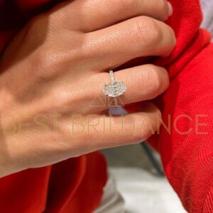 2.5 Ct F VS2 Round, Hidden Halo Design Diamond Engagement Ring, 14K Yellow Gold Ring Engagement, Diamond Gold Ring, Diamond Engagement Ring