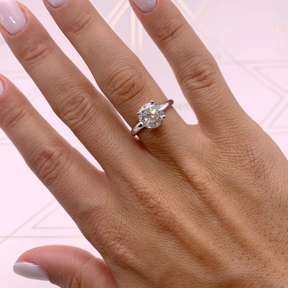 de compromiso de diamante solitario clásico anillo Etsy México