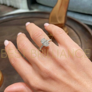 2.5 Ct F VS2 Round, Hidden Halo Design Diamond Engagement Ring, 14K Yellow Gold Ring Engagement, Diamond Gold Ring, Diamond Engagement Ring