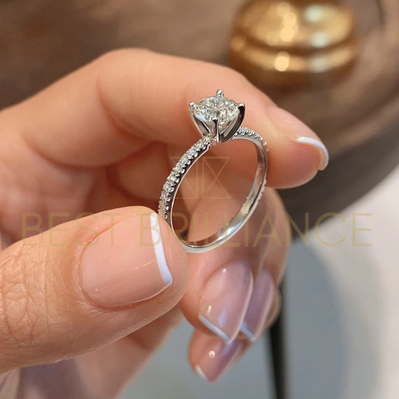 1 5/8 ctw Oval Lab Grown Diamond Double Row Side Stones Halo Engagement Ring  - Grownbrilliance