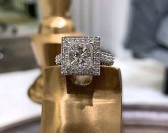 5ct princess 2024 cut diamond ring