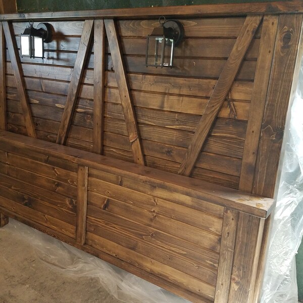Rustic king with led lights