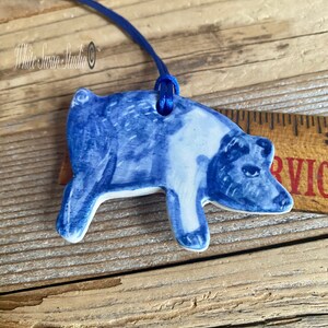 One Pig delftware, porcelain blue and white handmade ornaments. USA image 8