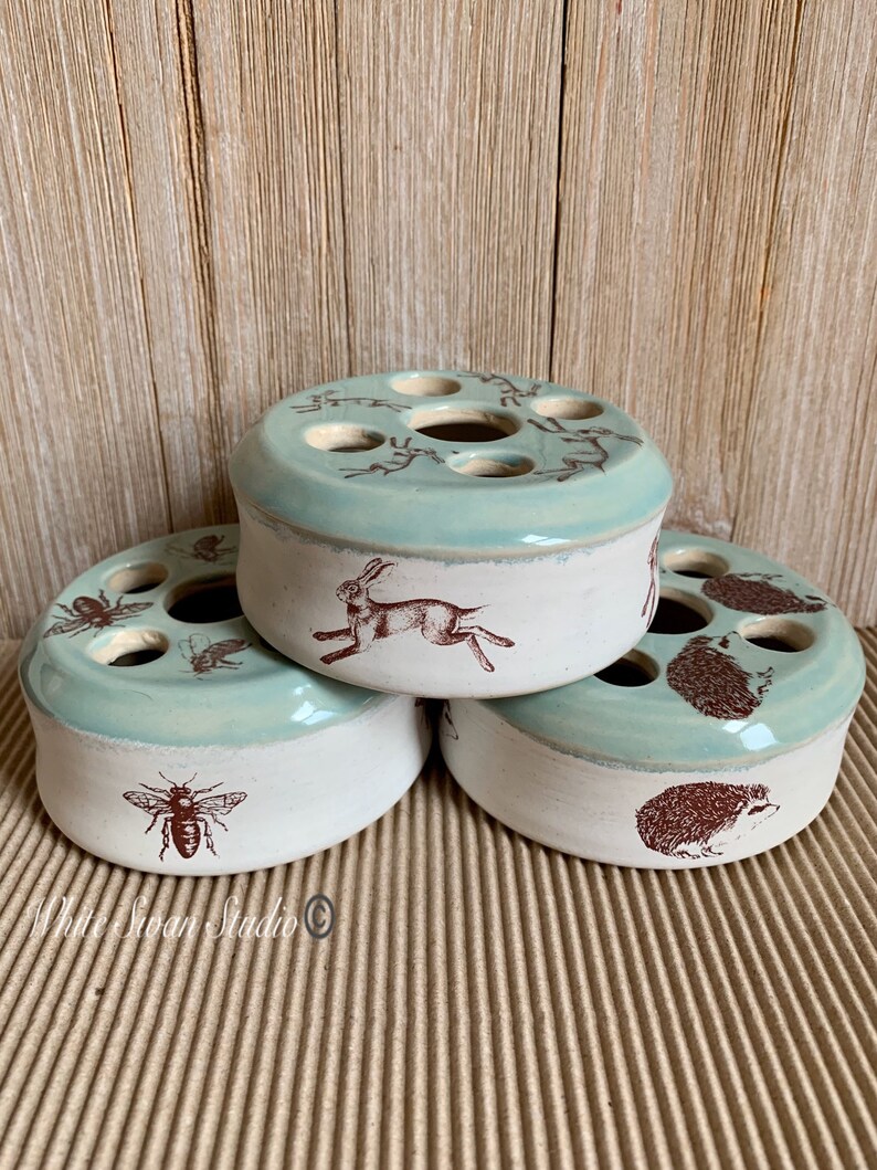 Flower frog ceramic lid fits canning jar potpourri jar lid Etsy