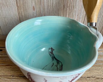 Farm friends dip bowl, baked dip bowl ,hostess gift, stoneware,vegetable bowl, small bowl goose, horse, pig, sheep. handmade USA