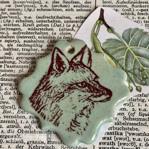 Fox pendant/necklace. Woodland focal, handmade porcelain pendant USA image 7