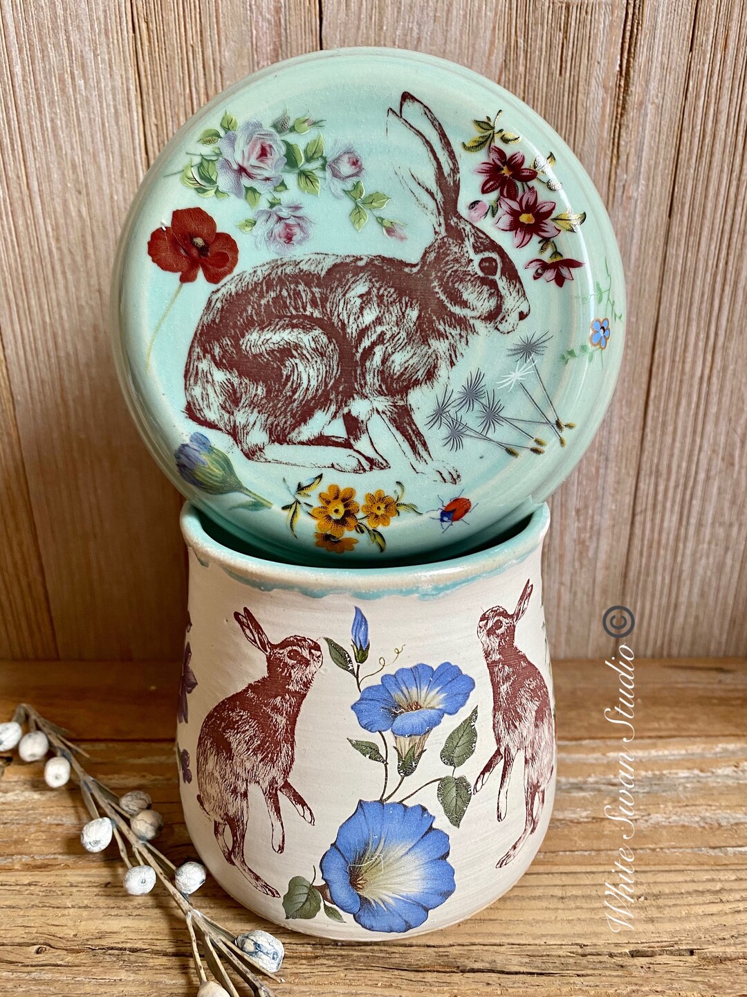 Rabbit, Wild Hare Butter Crock, French Butter Keeper Hen European ...