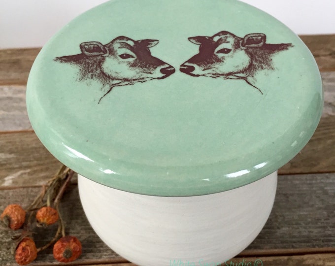Jersey Cow Butter Crock. Cow French Butter Keeper. European Etsy