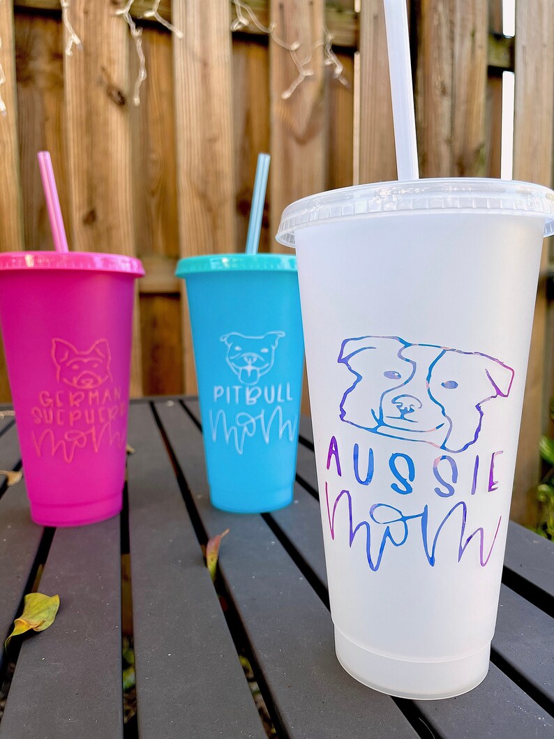 Dog Mom tumbler Aussie Gift for dog mom Lab Golden Husky etc 24 oz Tumbler Dog Mom Color Changing Tumbler cup Fur mama tumbler Pug