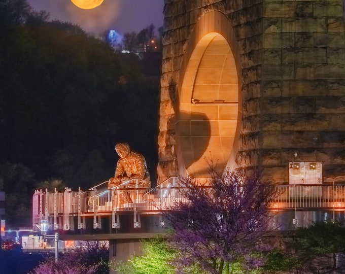 The moon and Mister Rogers - Pittsburgh skyline - Various Prints