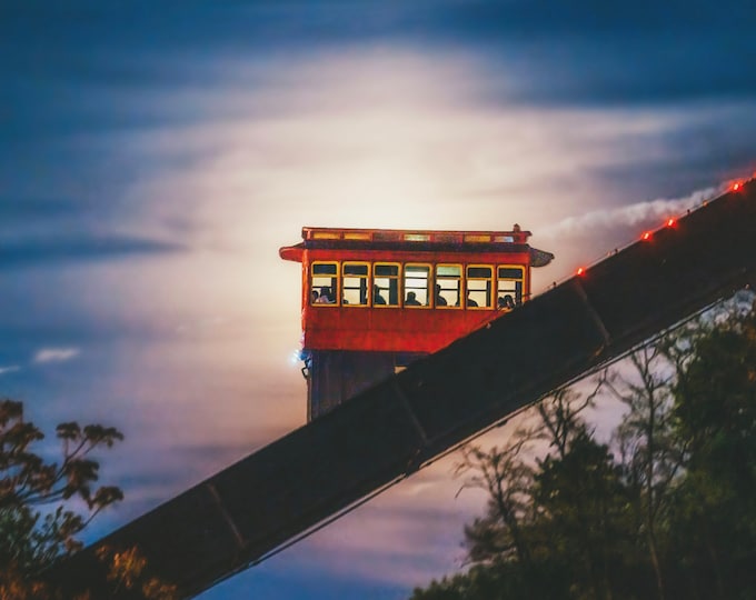 The moon and the Incline - Pittsburgh Prints