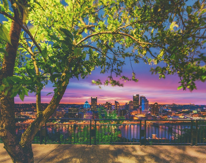 Framing the vibrant morning - Pittsburgh skyline - Various Prints