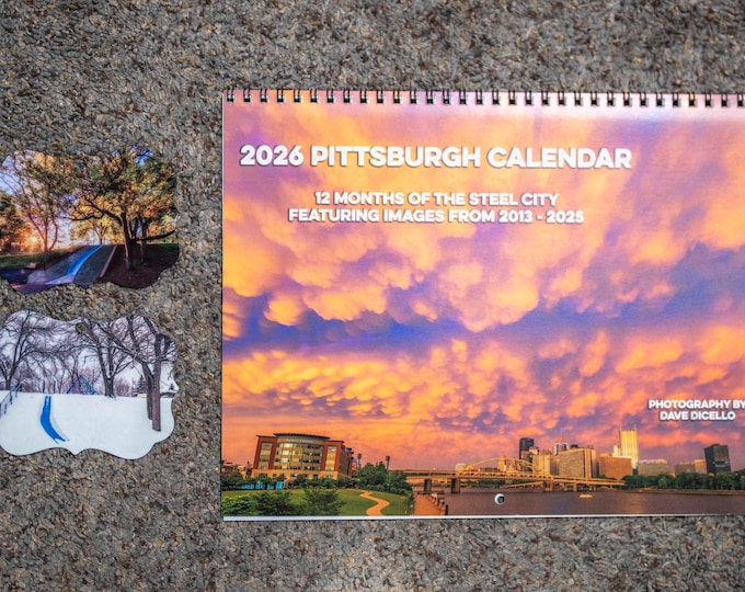 2026 Pittsburgh Calendar and Ornament Bundle - Blue Slide Park