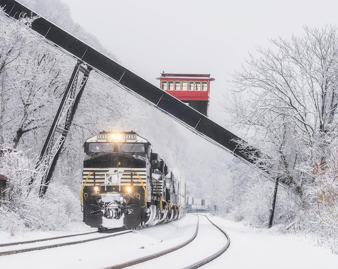 The train and the incline - Pittsburgh skyline - Various Prints