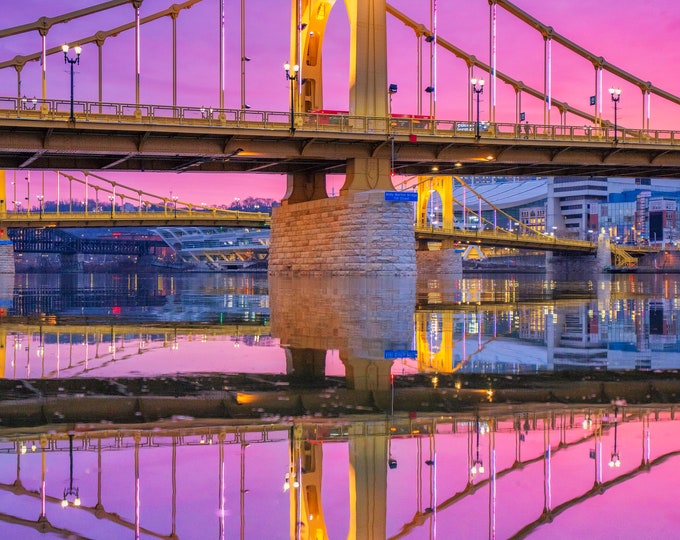 Colorful reflections of Andy - Pittsburgh skyline - Various Prints