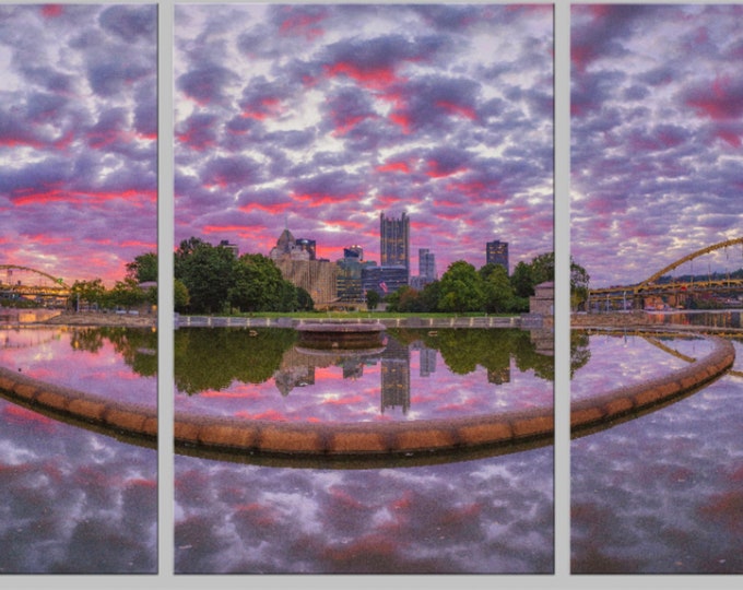 THE Sunrise of 2021 from the Point  - Pittsburgh Triptych - Various formats