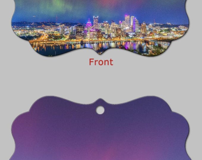 The Northern Lights over Pittsburgh - Pittsburgh Christmas Ornaments