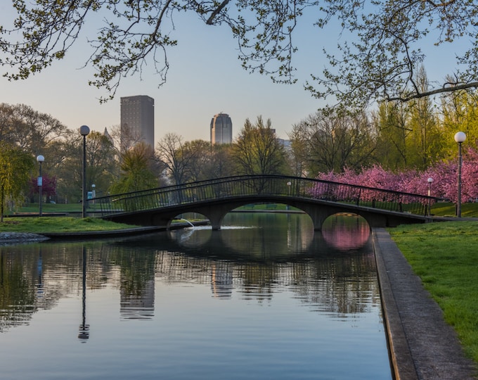 Sunrise at Allegheny Commons Park on the North Side of Pittsburgh in Spring - Various Prints