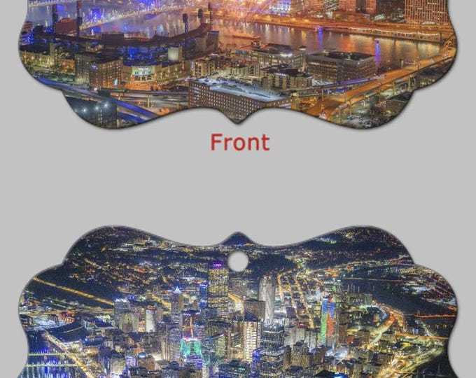 Aerial views of Pittsburgh on Light Up Night 2025  - Pittsburgh Christmas Ornaments