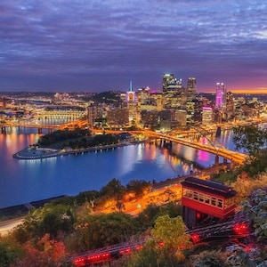 The beginnings of dawn - Pittsburgh skyline - Various Prints