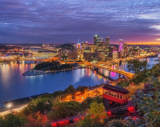 The beginnings of dawn - Pittsburgh skyline - Various Prints